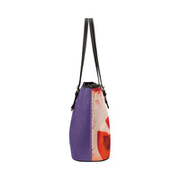Red  Lady Purple Leather Tote Bag/Large