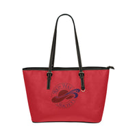 Red Lady Two Tone Leather Tote Bag/Large (Model 1651)
