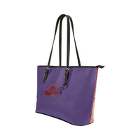 Red  Lady Purple Leather Tote Bag/Large